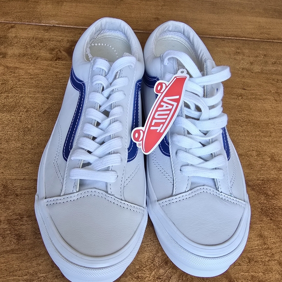 White and Blue Men's Sneakers - Picture 1 of 5